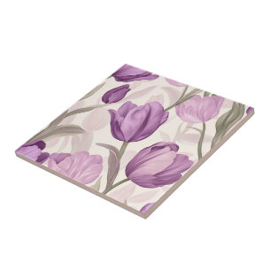 Classic Tulip Ceramic Tiles For Bath Accent
