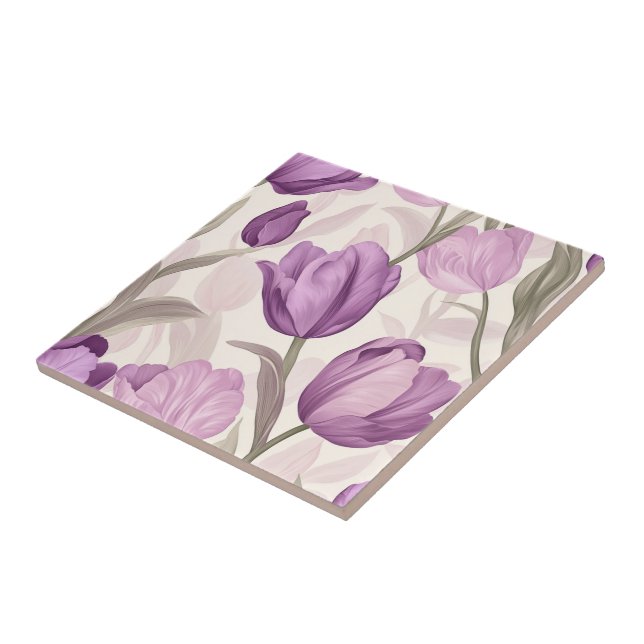 Classic Tulip Ceramic Tiles  For Bath Accent (Side)