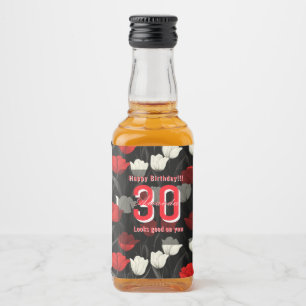 Classic Tulip Themed Girl’S Birthday Liquor Bottle Label