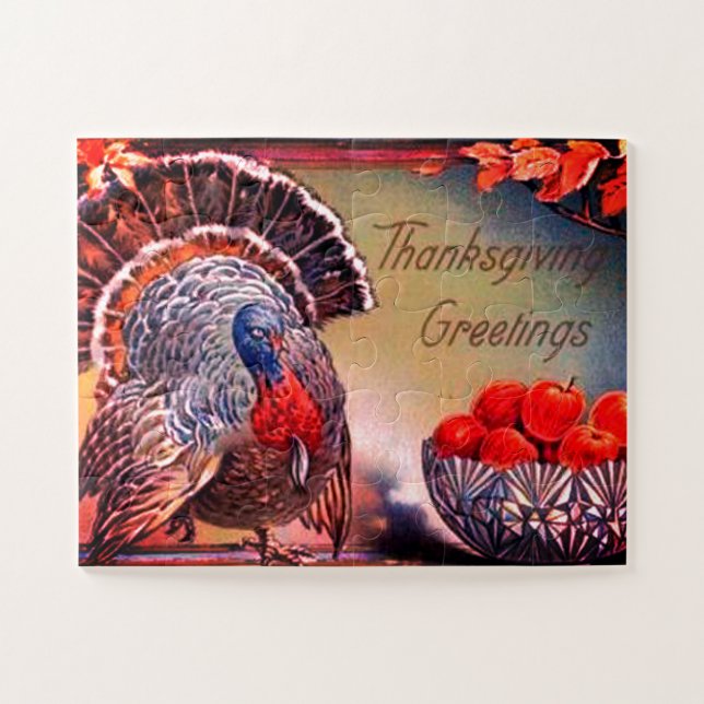 Classic Turkey and Bowl of Apples Jigsaw Puzzle (Horizontal)