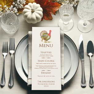 Classic Turkey Thanksgiving Dinner Menu