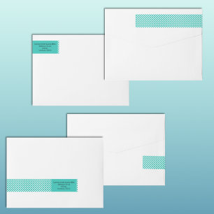 Classic Turquoise White Polka Dot Pattern Address Wrap Around Label