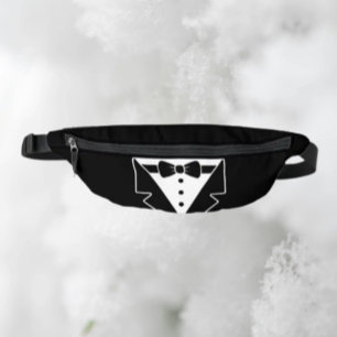 Classic Tuxedo Style Fanny Pack – Black & White