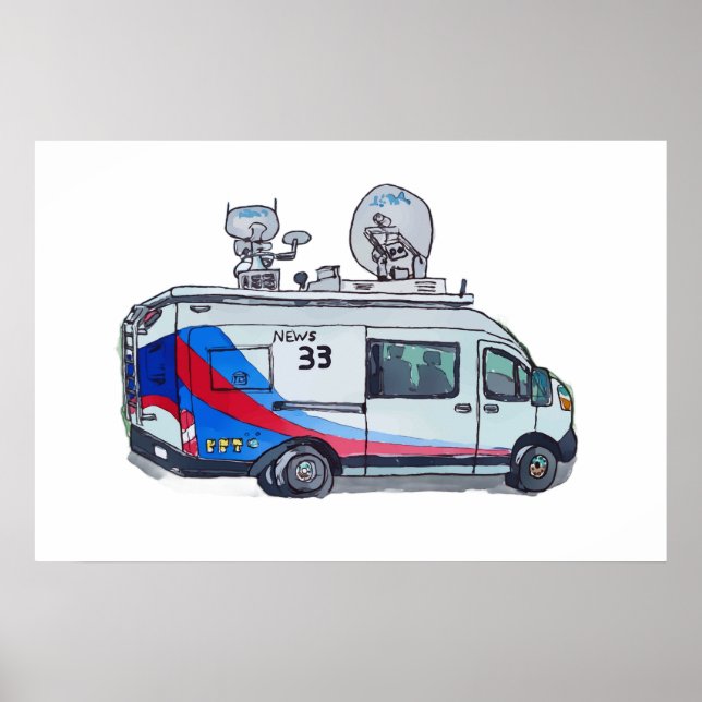 Classic TV News Van Poster (Front)