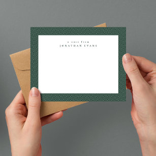 Classic tweed frame simple dark green personal card