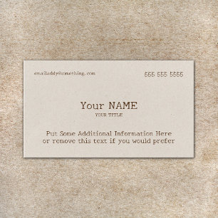 Classic Type Bone Business Card
