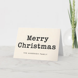 Classic Typewriter Script Merry Christmas Holiday Card