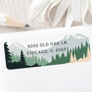 Classic Typography Modern Mountains Simple Address Return Address Label