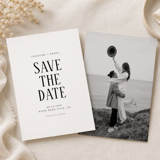 Classic Typography Photo Wedding Save the Date (Creator Uploaded)