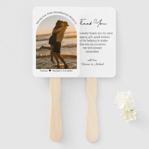 classic typography thank you wedding arch photo hand fan