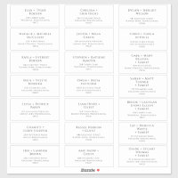 Classic Typography Wedding Guest Address Labels
