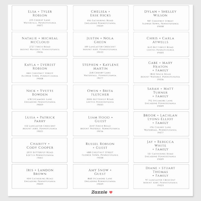 Classic Typography Wedding Guest Address Labels (Creator Uploaded)