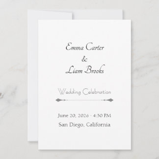 Classic Typography Wedding Invitation