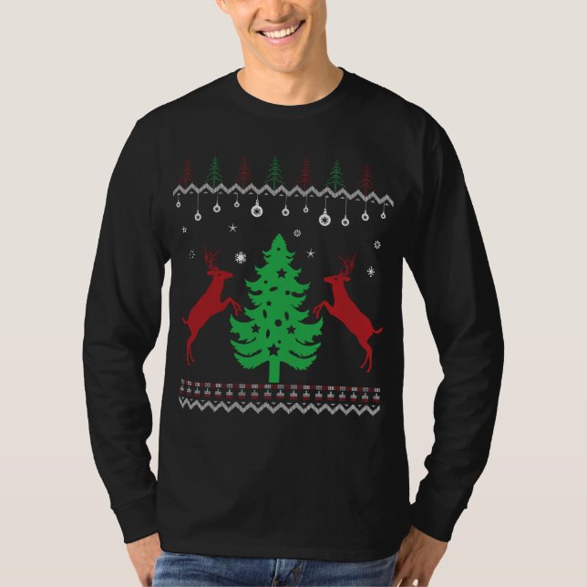 Classic Ugly Christmas Tree with Dear Sweater (Front)