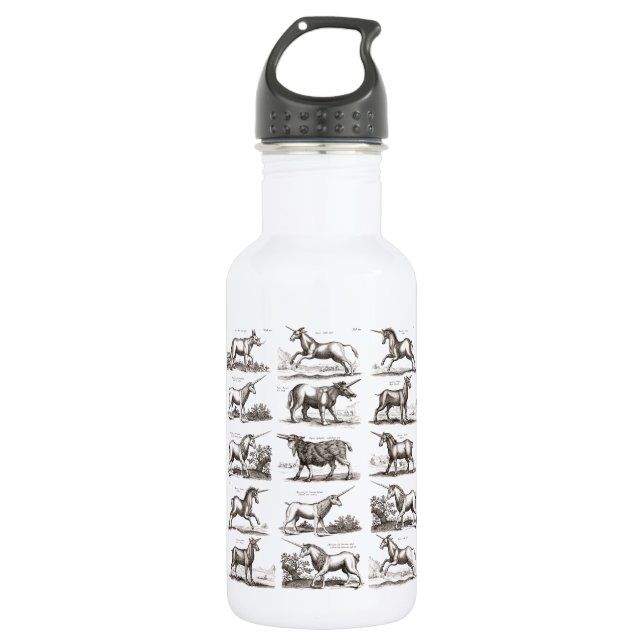 Classic Unicorn Antique Mythical Magical Creature 532 Ml Water Bottle (Front)