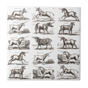 Classic Unicorn Antique Mythical Magical Creature Ceramic Tile