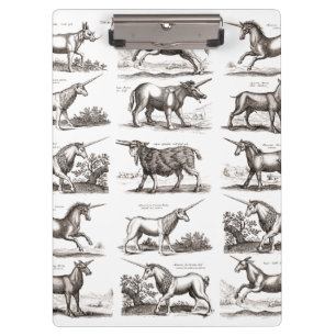 Classic Unicorn Antique Mythical Magical Creature Clipboard