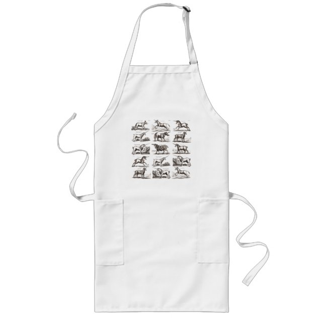Classic Unicorn Antique Mythical Magical Creature Long Apron (Front)