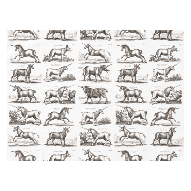 Classic Unicorn Antique Mythical Magical Creature Tablecloth (Front (Horizontal))