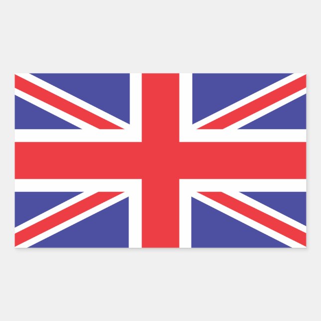 Classic Union Jack British(UK) Flag Rectangular Sticker (Front)