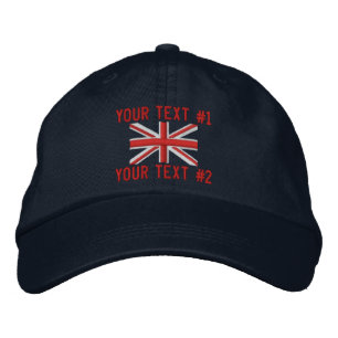 Classic Union Jack Flag England Swag Embroidery Embroidered Hat