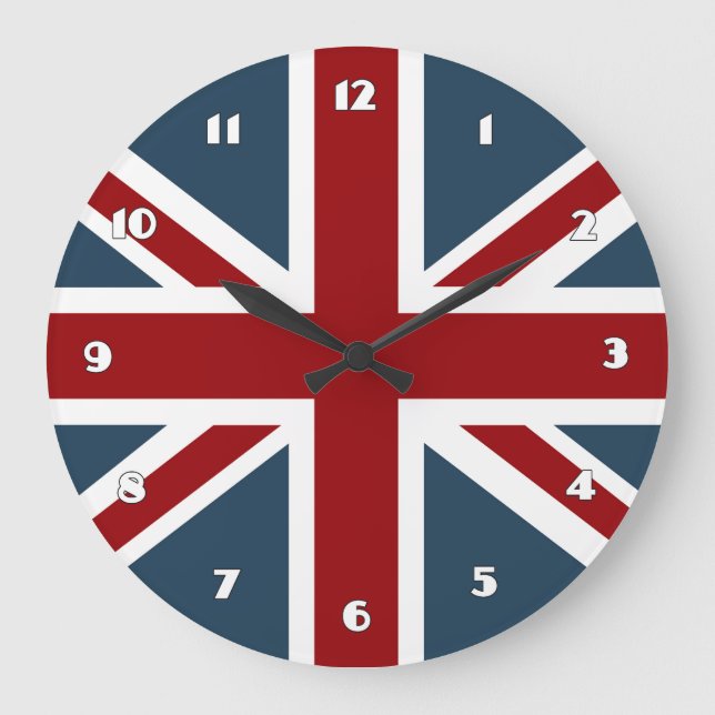 Classic Union Jack Flag Large Clock (Front)