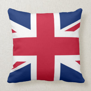 Classic Union Jack Red White Blue UK Flag Cushion