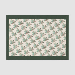 Classic Unique Green Botanical Holiday Christmas Tissue Paper