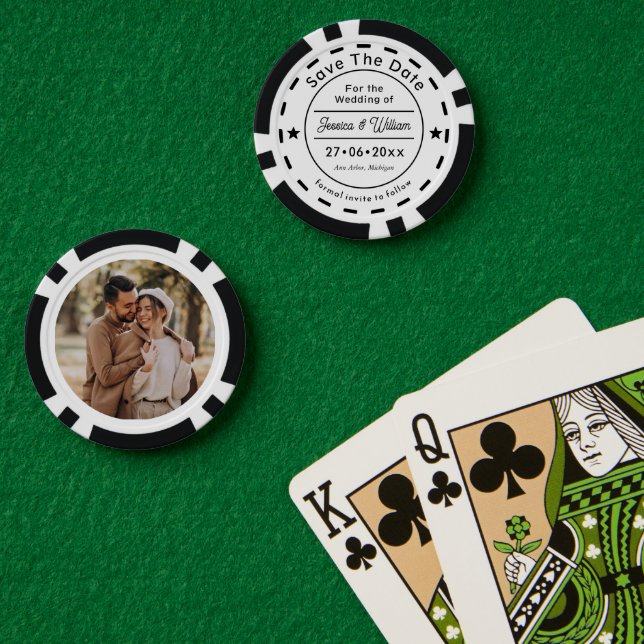 Classic Unique Wedding Save The Date Photo Poker Chips (Poker Table (Double))