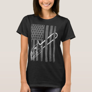 Classic US Flag Chainsaw Cute Woodworker Funny Log T-Shirt