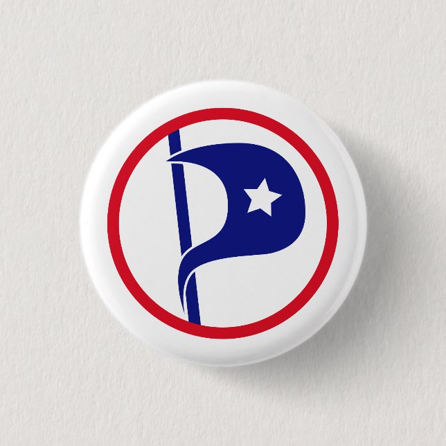 Classic US Pirate Party Pinback Button (Front)