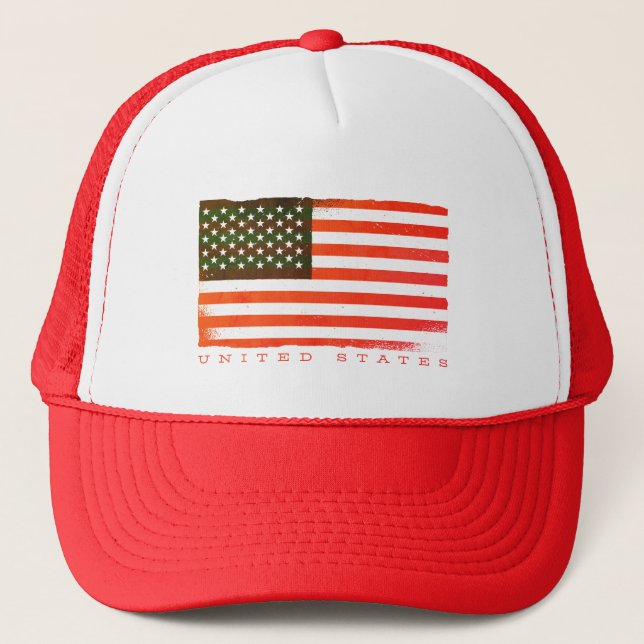 Classic USA Flag design Trucker Hat (Front)