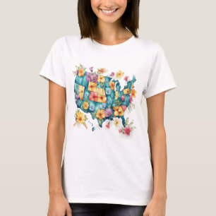 Classic USA Map – Vintage Style America Design T-Shirt