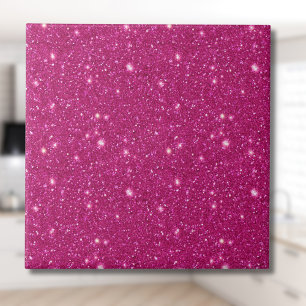 Classic Valentine Trendy Pink Glitter Style Ceramic Tile