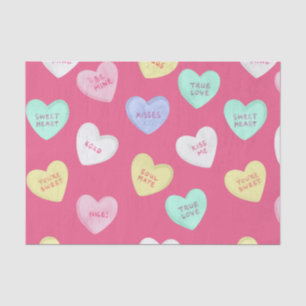 Classic Valentine's Candy Hearts Tissue Paper