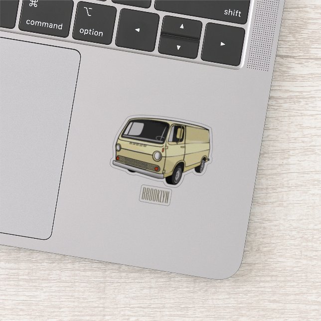 Classic van cartoon illustration (Detail)