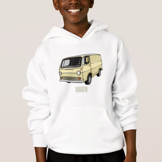 Classic van cartoon illustration (Front)