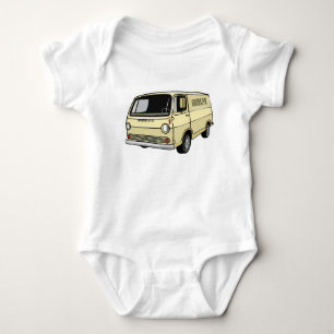 Classic van cartoon illustration baby bodysuit