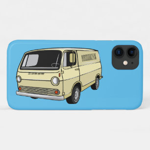 Classic van cartoon illustration iPhone 11 case
