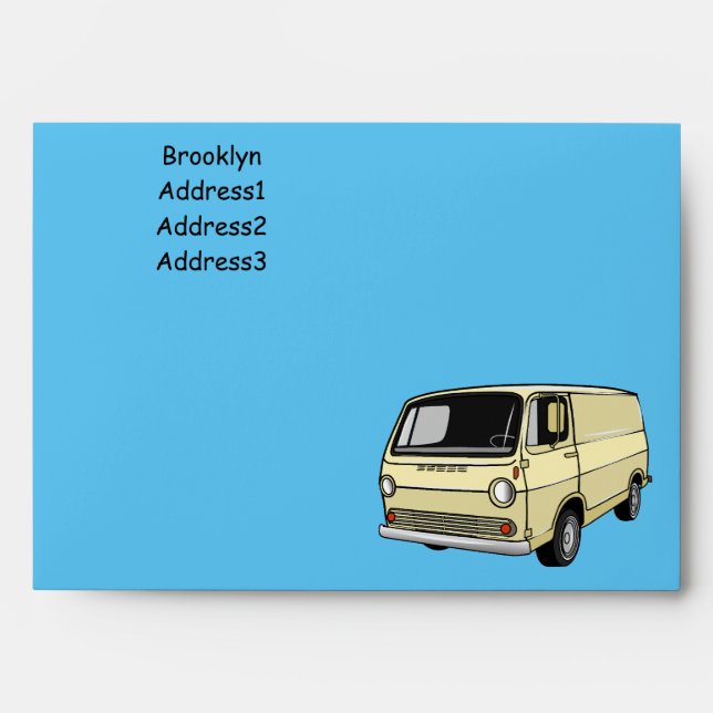 Classic van cartoon illustration envelope (Front)