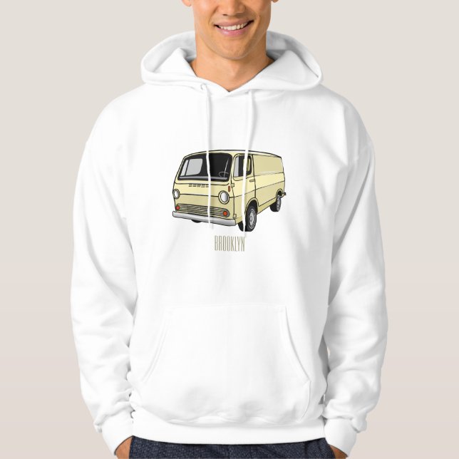 Classic van cartoon illustration hoodie (Front)