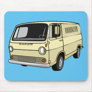 Classic van cartoon illustration mouse pad