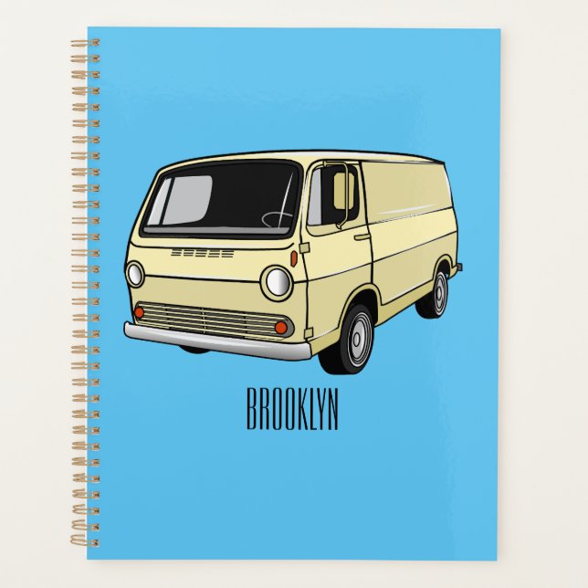 Classic van cartoon illustration planner (Front)