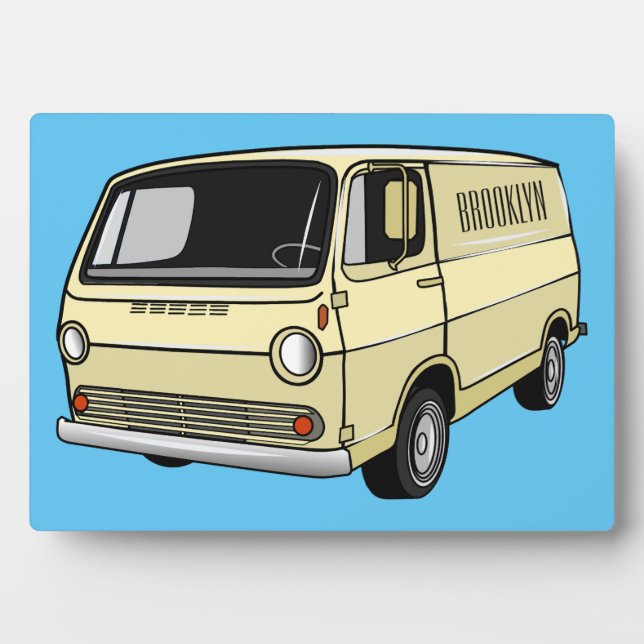Classic van cartoon illustration plaque (Front)