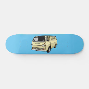 Classic van cartoon illustration skateboard