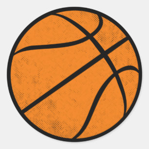 Classic Varsity Basketball Hoops Game Day Style Round Sticker