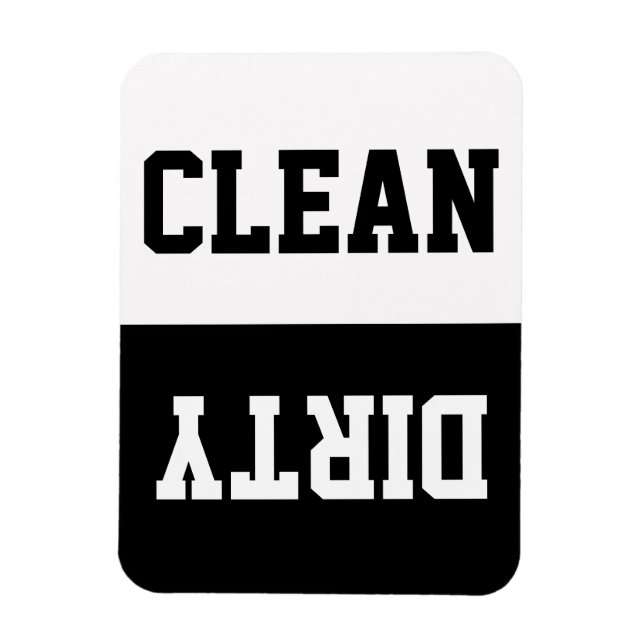 Classic Varsity Black/White Clean/Dirty Dishwasher Magnet (Vertical)