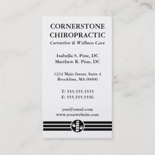 Classic Vertical Chiropractic Business Cards