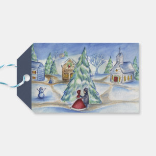 Classic Victorian Christmas Village Gift Tags