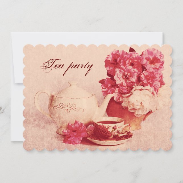 Classic victorian grunge tea party invitation (Front)